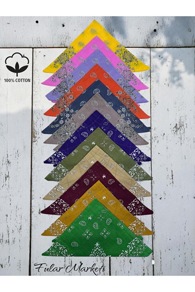 100% cotton 12-piece mixed pattern bandana 2nd set