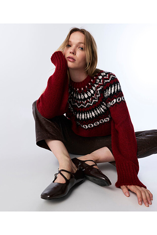 Embroidered Jacquard Sweater