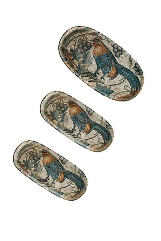 Mesopotamia Chicken Hygge Oval Plate Set 3 Pieces