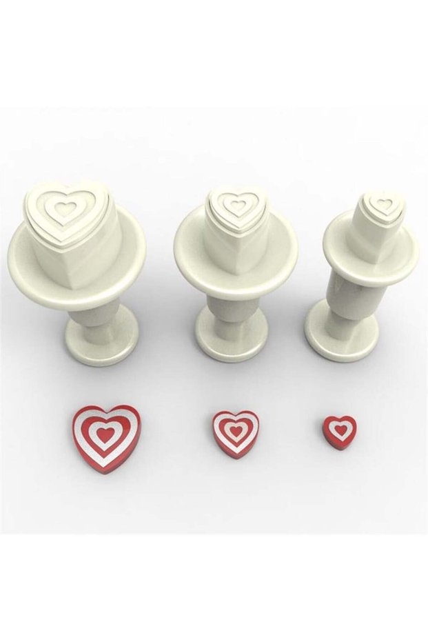 Mini Push-On Heart 3 Pieces