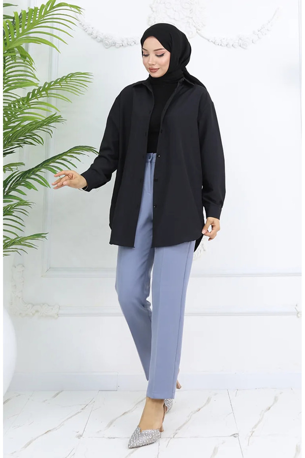 Straight Leg Trousers 1154-01 Gray