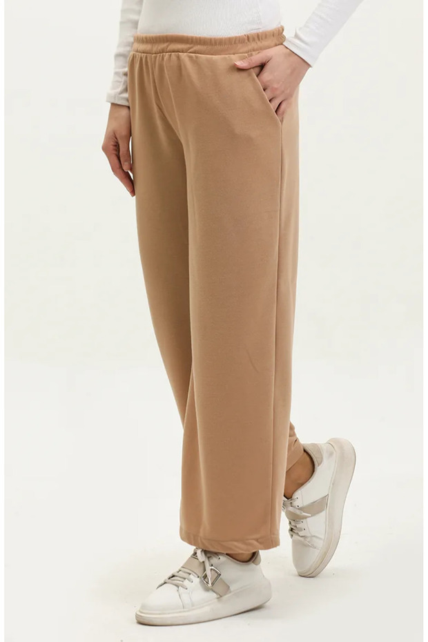 Pocketed Wide Leg Sweatpants 0283-05 Milk Coffee