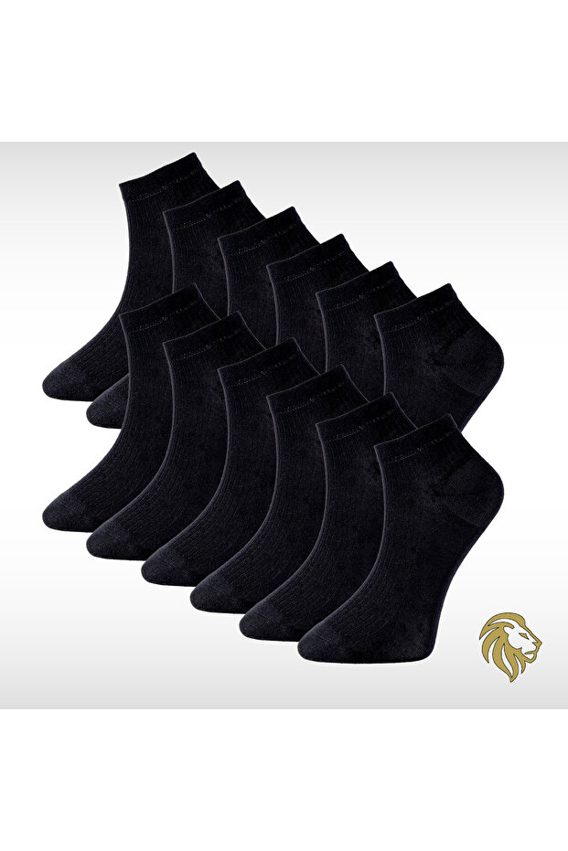 Pure Bamboo Men's Booties Flat Short Black Socks Seamless Premium Boxed 12-Piece L5952Aznp Softaura