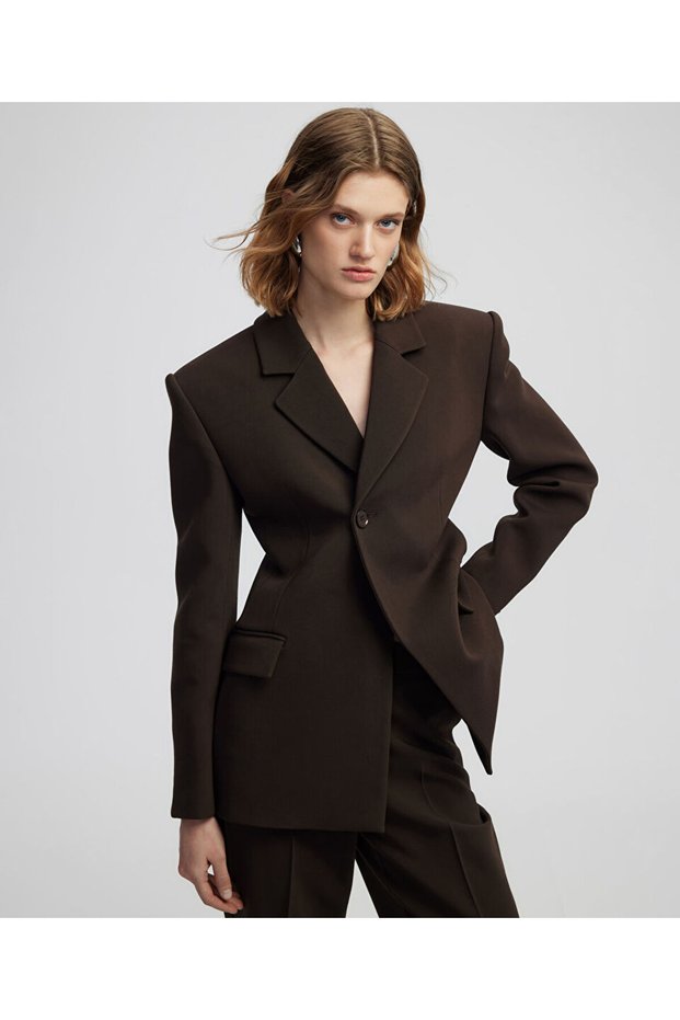 Vatkalı kruvaze blazer