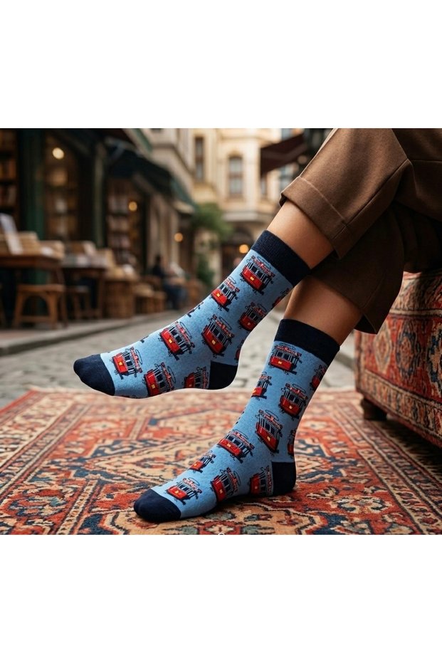 Istanbul Themed Colorful Patterned Unisex Socks