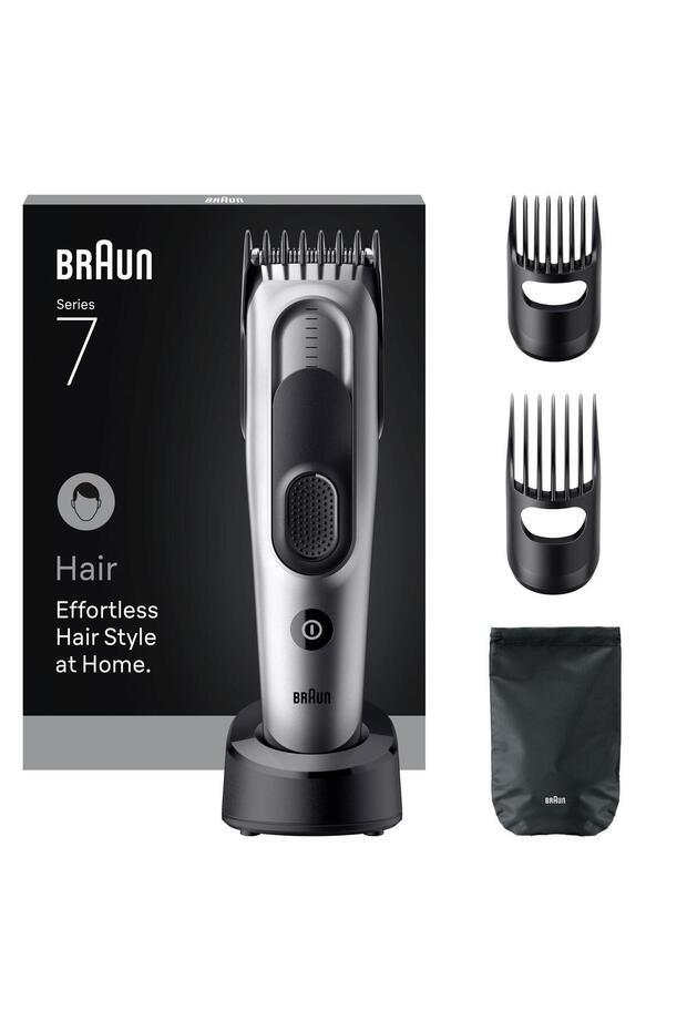 Saç Kesme Makinesi Series 7, +5 Aksesuar, Ömür Boyu Keskin Bıçak, 17 Uzunluk, HC7590