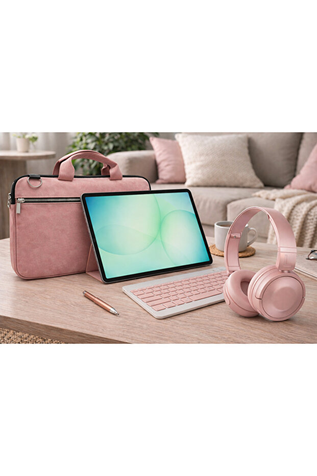 Samsung Galaxy Tab A11+ 11''İNCH (PLUS) 8/256GB TABLET+GOLD KALEM+PEMBE KILIF+PEMBE KLAVYE+KULAKLIK+ÇANTA
