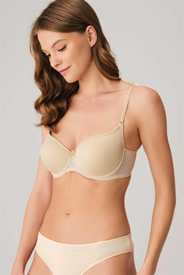 Underwire Supportless Unpadded Soft Sponge T-Shirt Bra with Removable Straps