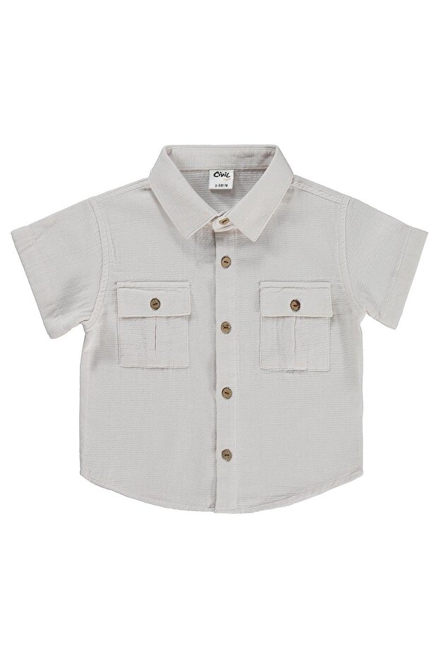 Double Pocket Shirt for 6-18 Months - Beige