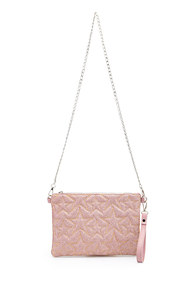Stitched Clutch Star Women's Star Bag Silvery Powder