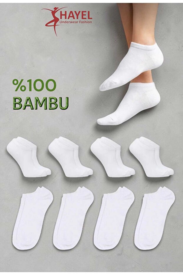 Bamboo Sneakers White Black Socks Stitch-Free Invisible Ankle Sports Socks Premium 4-Pack