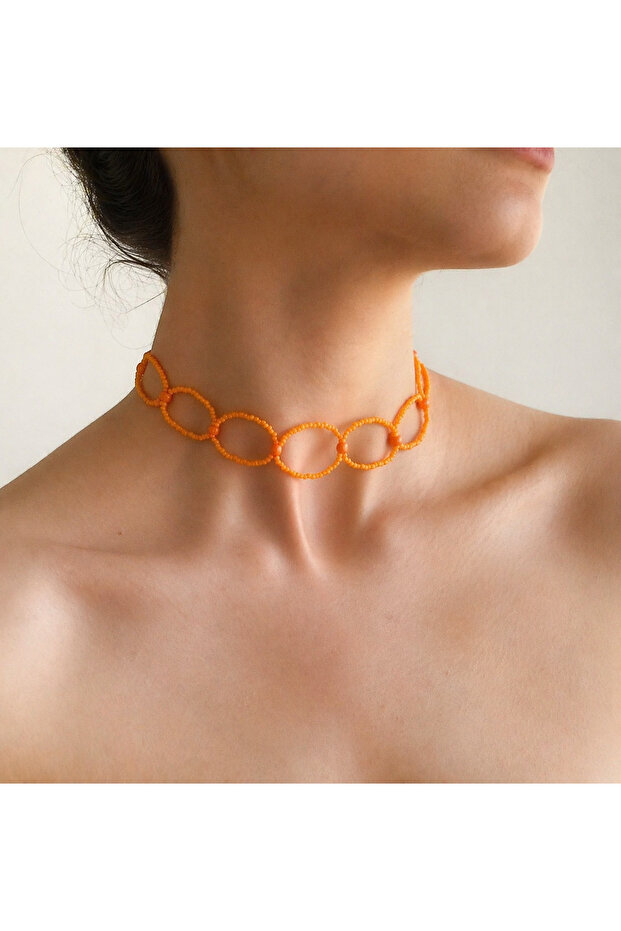 Women's Orange Sports Handmade Collar Necklace Bijouterie Gift Accessory