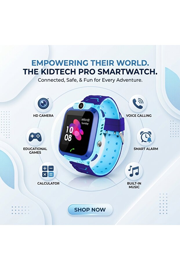 Kids Smart Watch Camera GPS SOS Calling Touch Screen Blue - 7