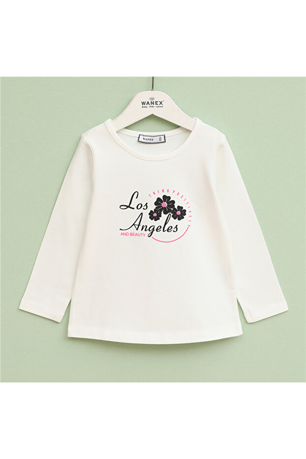 Girl's Long Sleeve Thin Sweatshirt - 32446 - Vanilla