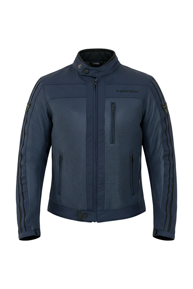 Compass Racing Motorcycle Jacket Navy Blue Full Protection Motorcycle Jacket