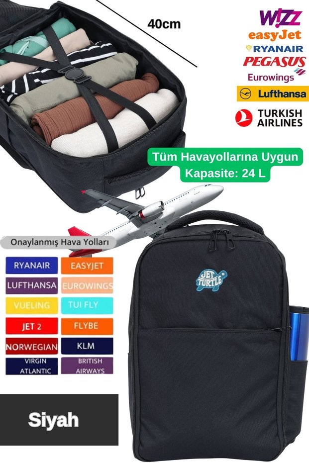 Travel Backpack 40cm Pegasus, Wizz Air, Ryanair, Hand Luggage Underseat Suitcase