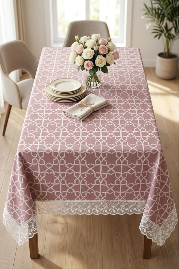 Rectangular Lace Luxury Tablecloth Stain Resistant Waterproof Wrinkle Free Thick Tok Quality Fabric Decorative Tableware