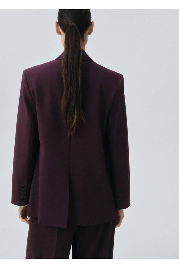 Wool Blend Fabric Blazer Jacket - 4