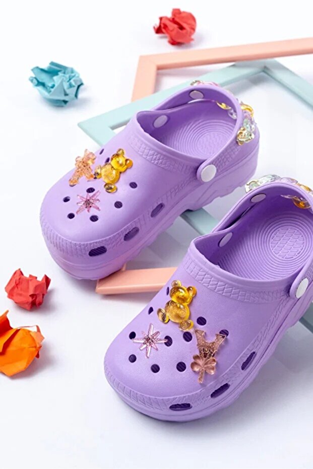 Jelly Boned Beaded Girls' Sandals-Slippers