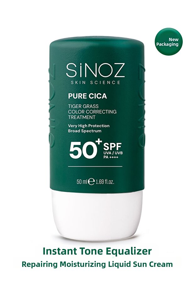 Pure Cica Instant Tone Equalizing and Repairing Face Care Cream - New Generation Mineral Sun Filter Spf50