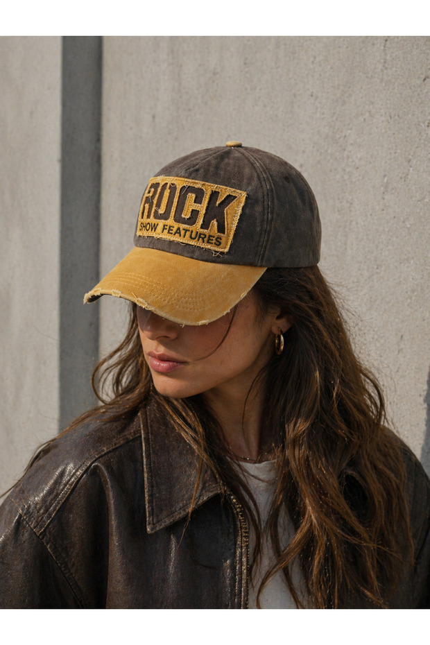 Rock Vintage Hat with Ripped Detail Unisex Streetwear Baseball Cap