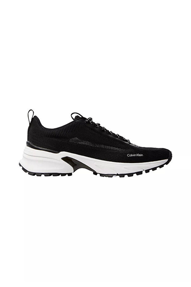 Men's High Heel Comfortable Sole Lace-Up Mesh Black Sneaker
