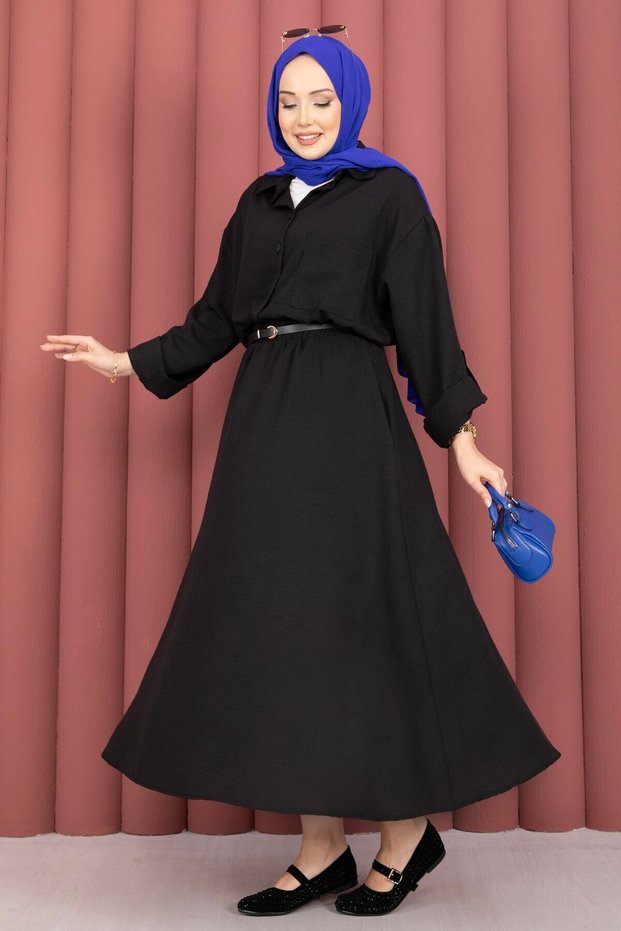 Skirted Double Suit Black