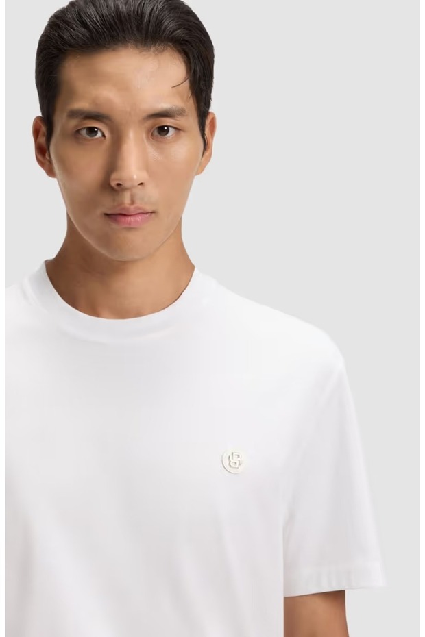 Erkek Regular Fit Bisiklet Yaka Marka Logolu Ekru T-Shirt - 3
