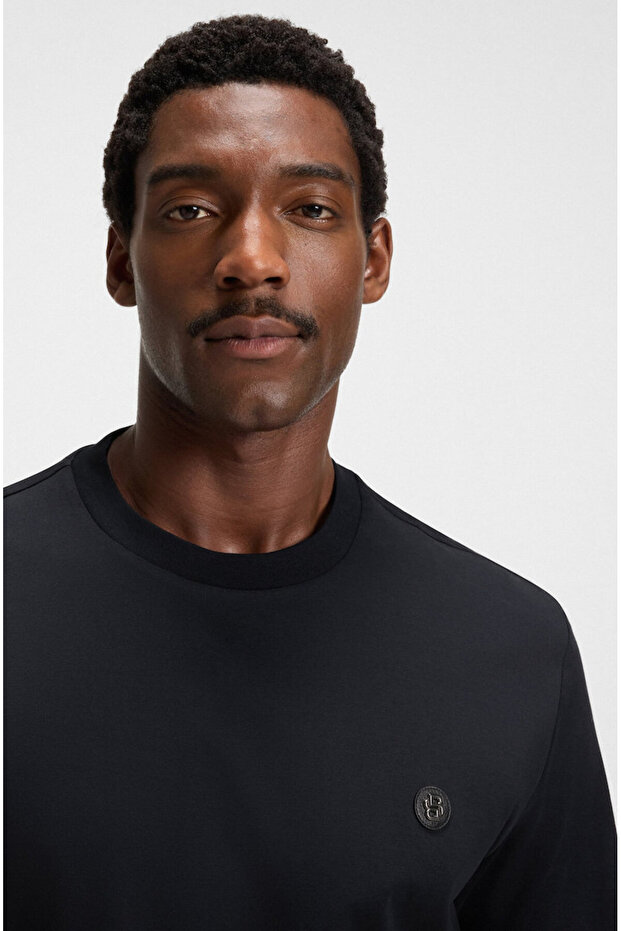 Erkek Regular Fit Bisiklet Yaka Marka Logolu Lacivert T-Shirt - 4
