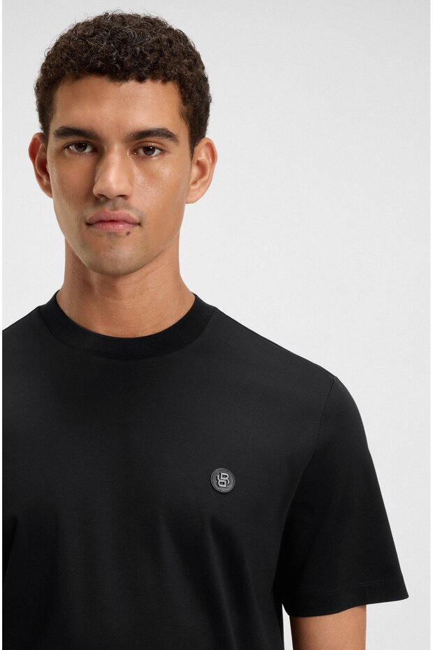Erkek Regular Fit Bisiklet Yaka Marka Logolu Siyah1 T-Shirt - 4