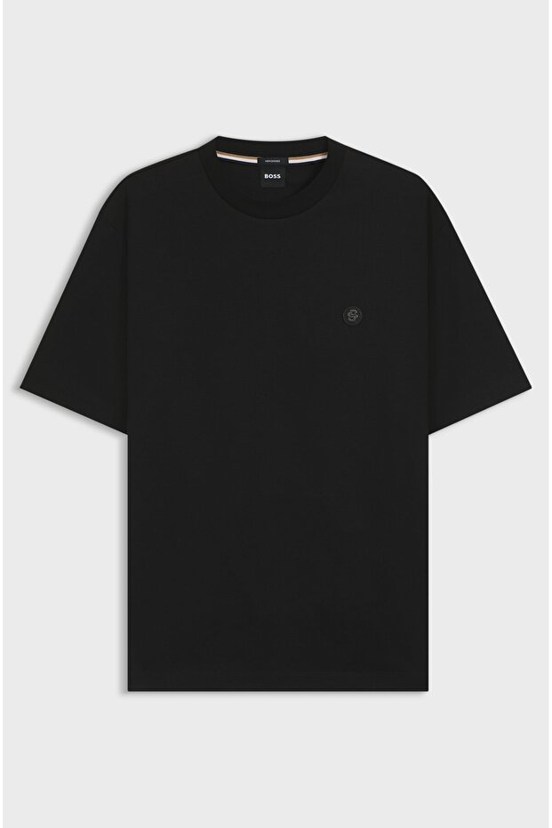 Erkek Regular Fit Bisiklet Yaka Marka Logolu Siyah1 T-Shirt - 5