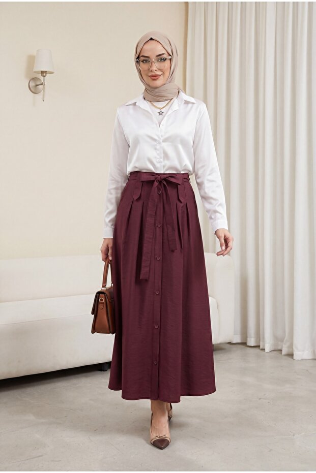 3964 Lightweight Drapey Satin Shirt - White