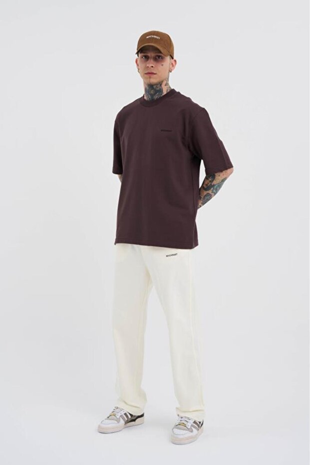 Relaxed Basic Baggy Sweatpants Ecru - 8