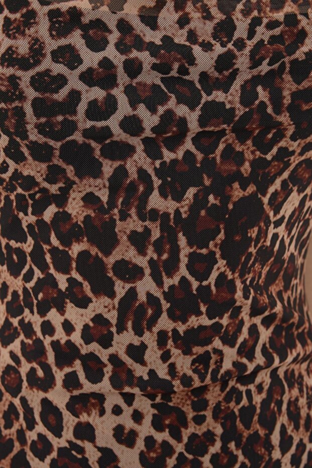 Rochie maxi mulată cu imprimeu leopard - 5
