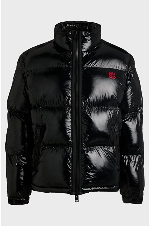 Men's Brand Logo Detailed Regular Fit Long Sleeve Black Jacket