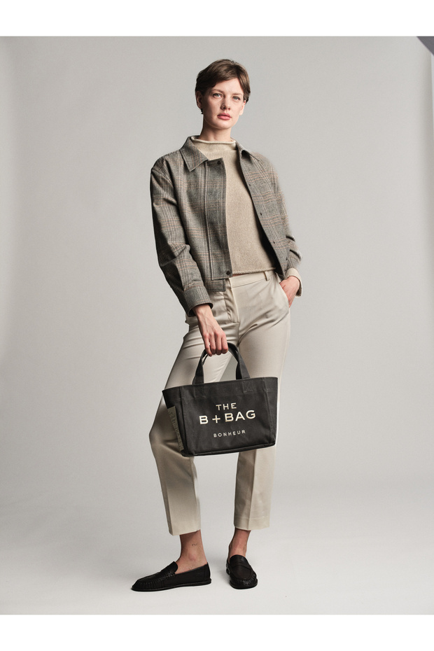 Canvas Ghost Gray Small Tote Bag - 5