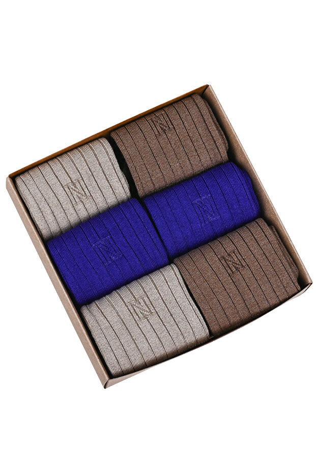 Comet Trio N-Twist Technology Bamboo-Cotton Twisted Casual Socks - 6 Pairs - Kraft Box