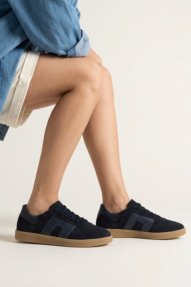 , Women's Genuine Leather Casual Shoes 161359Z803 Navy Blue