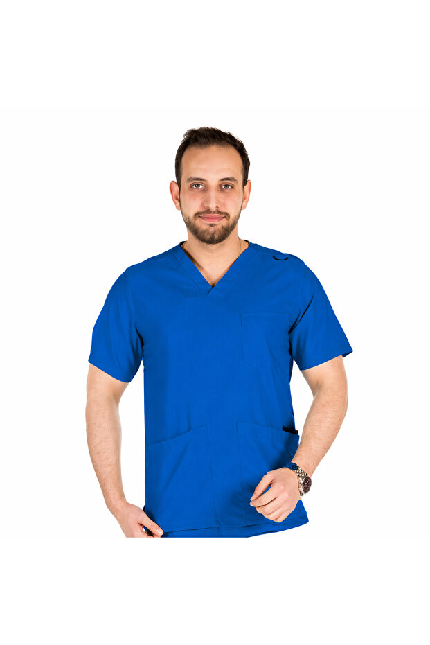 . Rio Grande Scrubs Top – 4 Pockets, Modern V-Neck and Stretchy Doctor/Nurse Top