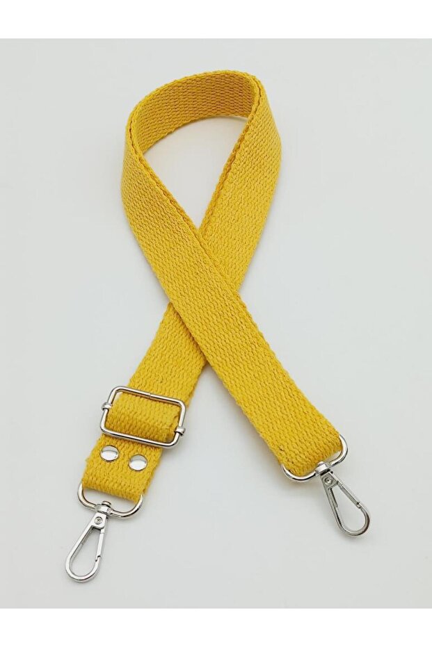 Yellow Silver Metal Cotton Bag Accessory - 120X3 cm