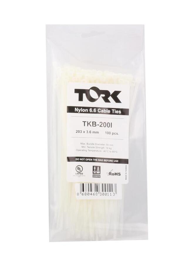 Trk-200-48w ربطة كابل بيضاء مكونة من 100 قطعة
