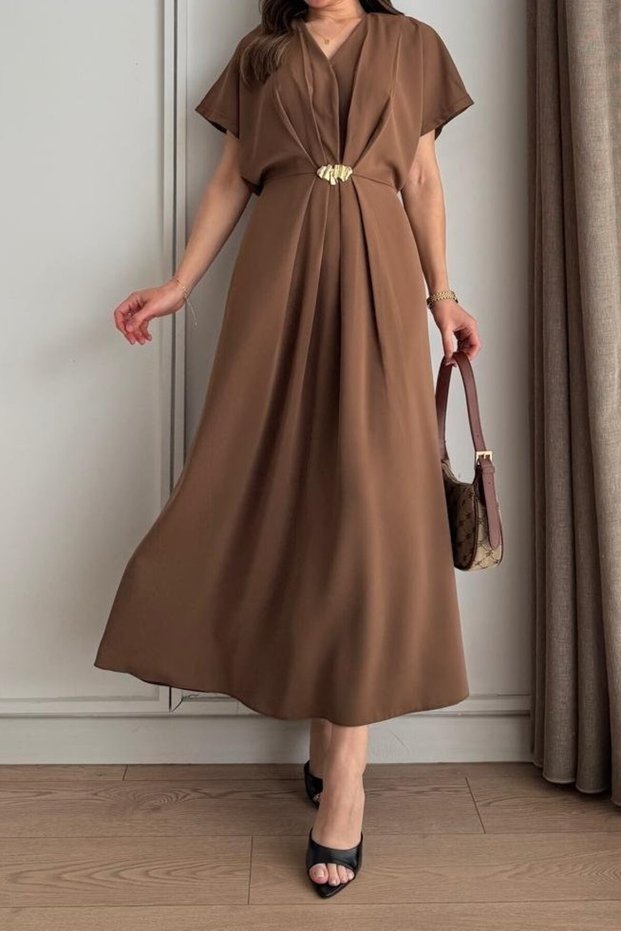 Vatkali, Dress with Tie at the Waist and Accessory Details Key37285