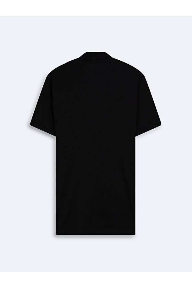 Tricou negru Basic Pike cu guler polo - 2