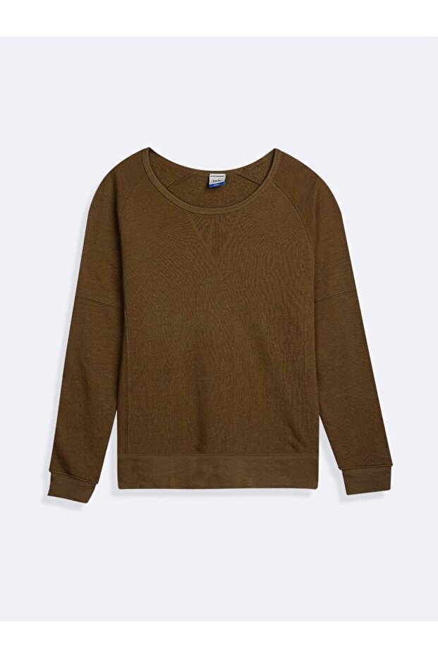 Reglan Sleeve Basic Green Sweatshirt - 1