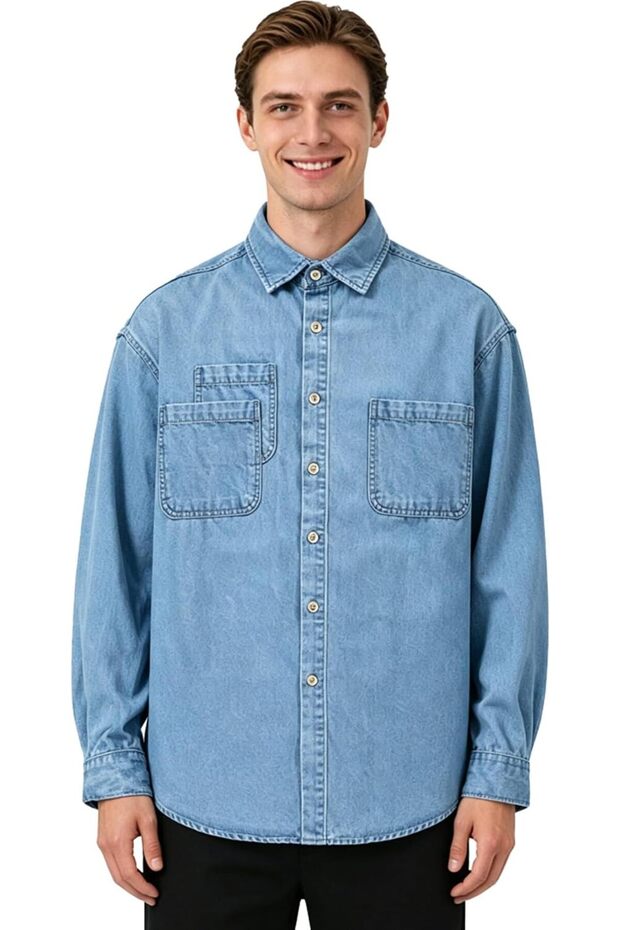 Mens Button Up Shirts Long Sleeve Wrinkle-Resistant Slim Fit Fashion Clothing