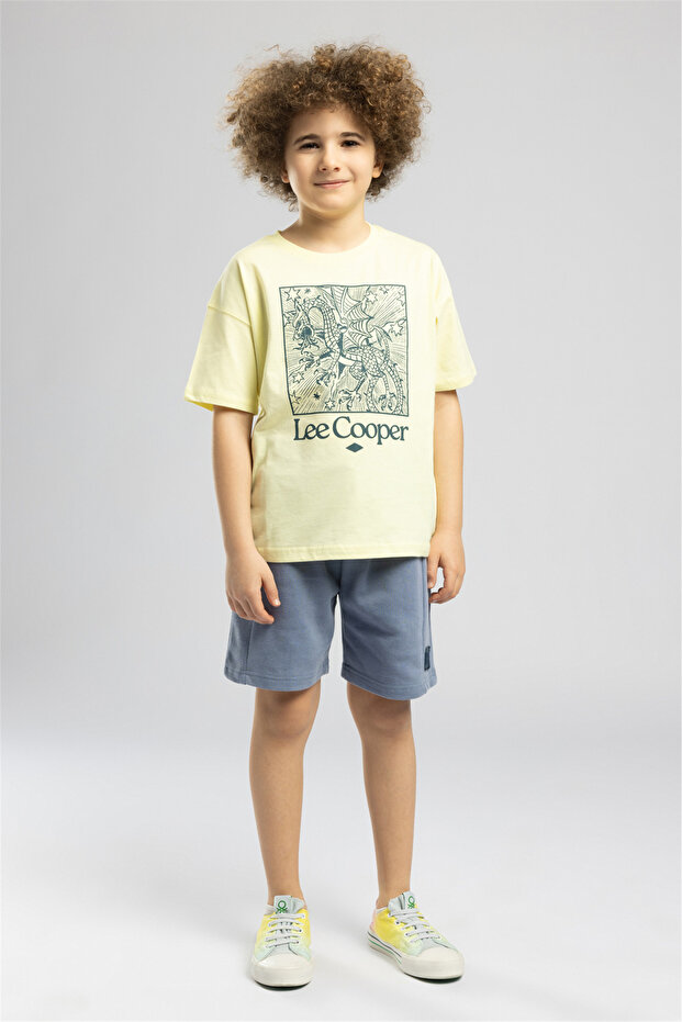 Dragon Boy's Printed Crew Neck T-Shirt Yellow