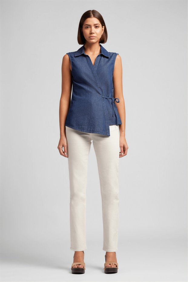 New Diana Women's High Rise Straight Fit Jean Pants White