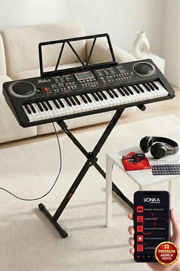 Midex PS-1500BK-ST Başlangıç Seviye 61 Tuşlu Org Stand Seti Siyah
