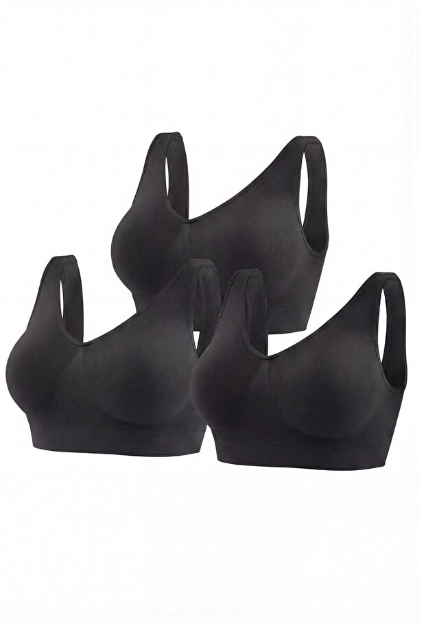 Women's Black Extra Firming Corset Bustier with Thick Straps and Pads, Pack of 3