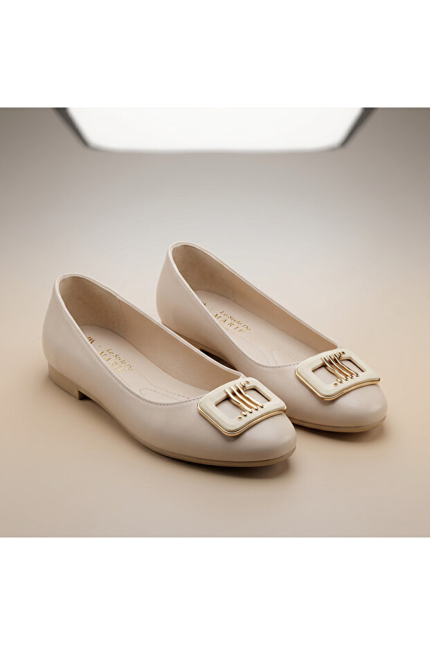 Golden Buckle Ballet Flats for Women Stylish Ballet Flats